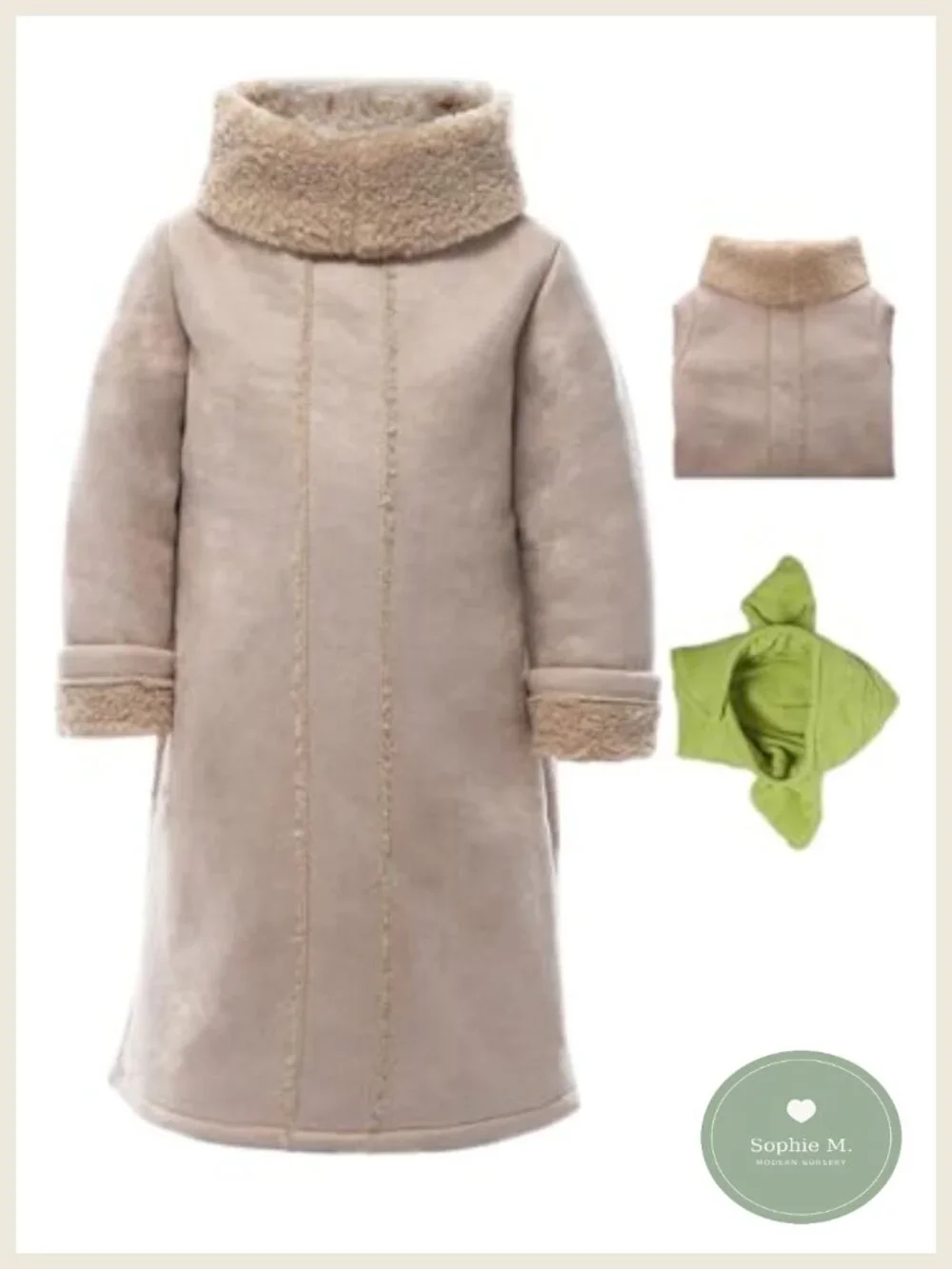 Kids Cosplay Costume Velvet Wool Blend Coat with Hat Halloween